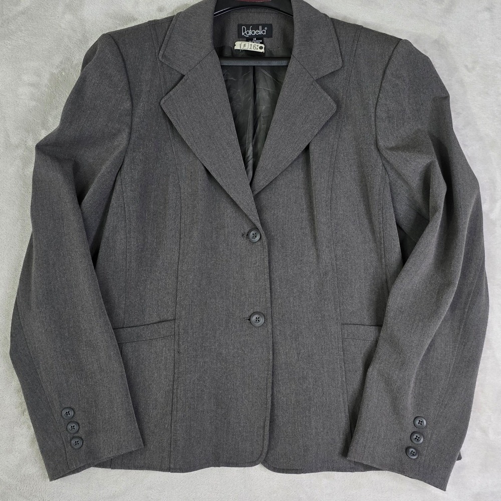 Rafaella Women Grey Blazer Size 14 Professional Workwear‎ Jacket Corporate